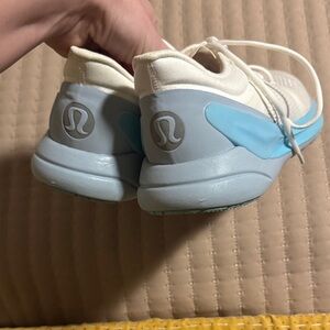 lululemon athletica Women's White and Light Blue Sneakers